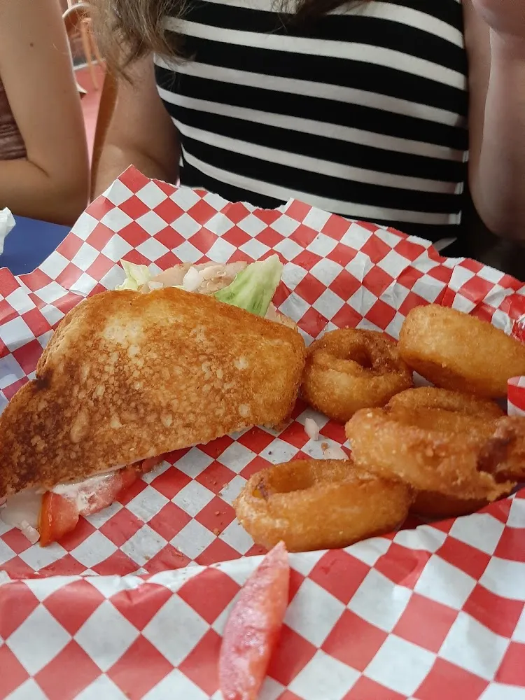 Toasted Turkey Sandwich with Onion Rings